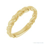 Sapphire Row Twisted Rope Stackable Ring - 14K Yellow Gold