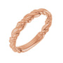 Sapphire Row Twisted Rope Stackable Ring - 14K Rose Gold