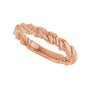 Sapphire Row Twisted Rope Stackable Ring - 14K Rose Gold (view 5)