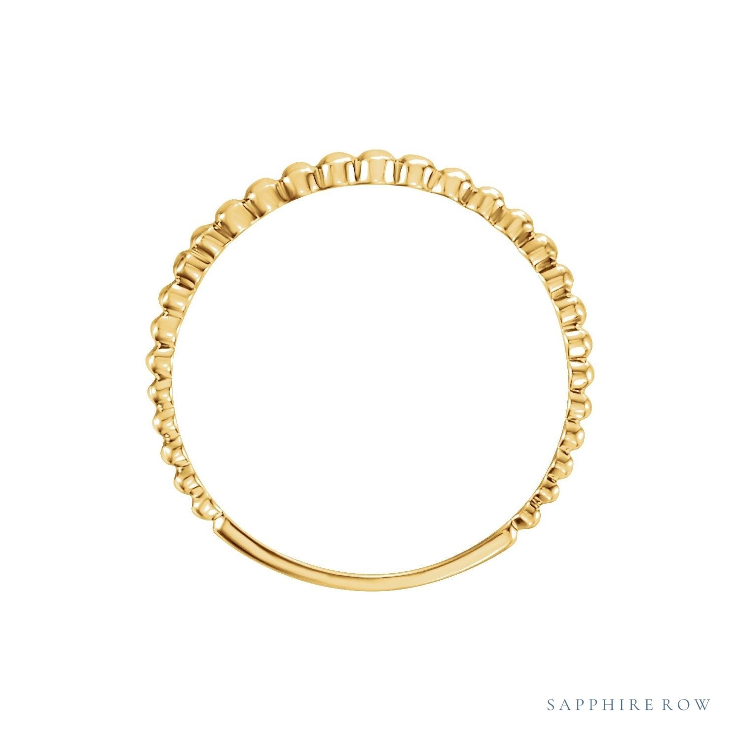 Sapphire Row Beaded Stackable Ring - 14K Yellow Gold (view 2)