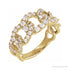 Sapphire Row Lab-Grown Diamond Pavé Chain Ring - 14K Yellow Gold