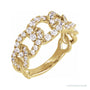Sapphire Row Lab-Grown Diamond Pavé Chain Ring - 14K Yellow Gold
