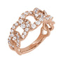 Sapphire Row Lab-Grown Diamond Pavé Chain Ring - 14K Rose Gold