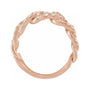 Sapphire Row Lab-Grown Diamond Pavé Chain Ring - 14K Rose Gold (view 2)