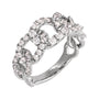 Sapphire Row Lab-Grown Diamond Pavé Chain Ring - 14K White Gold