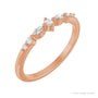 Sapphire Row Natural Diamond Mixed-Cut Stackable Ring - 14K Rose Gold