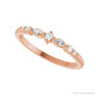 Sapphire Row Natural Diamond Mixed-Cut Stackable Ring - 14K Rose Gold (view 5)