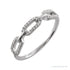 Sapphire Row Natural Diamond Pavé Chain Link Ring - 14K White Gold