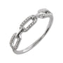 Sapphire Row Natural Diamond Pavé Chain Link Ring - 14K White Gold