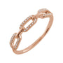 Sapphire Row Natural Diamond Pavé Chain Link Ring - 14K Rose Gold