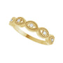 Sapphire Row Natural Diamond Evil Eye Stackable Ring - 14K Yellow Gold (view 5)