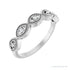 Sapphire Row Natural Diamond Evil Eye Stackable Ring - Platinum