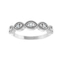 Sapphire Row Natural Diamond Evil Eye Stackable Ring - Platinum (view 3)