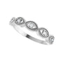 Sapphire Row Natural Diamond Evil Eye Stackable Ring - 14K White Gold (view 5)