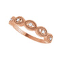Sapphire Row Natural Diamond Evil Eye Stackable Ring - 14K Rose Gold (view 5)
