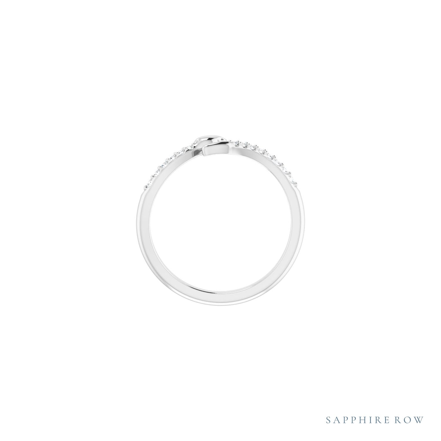 Sapphire Row Natural Diamond Pavé Snake Wrap Ring - 14K White Gold (view 2)