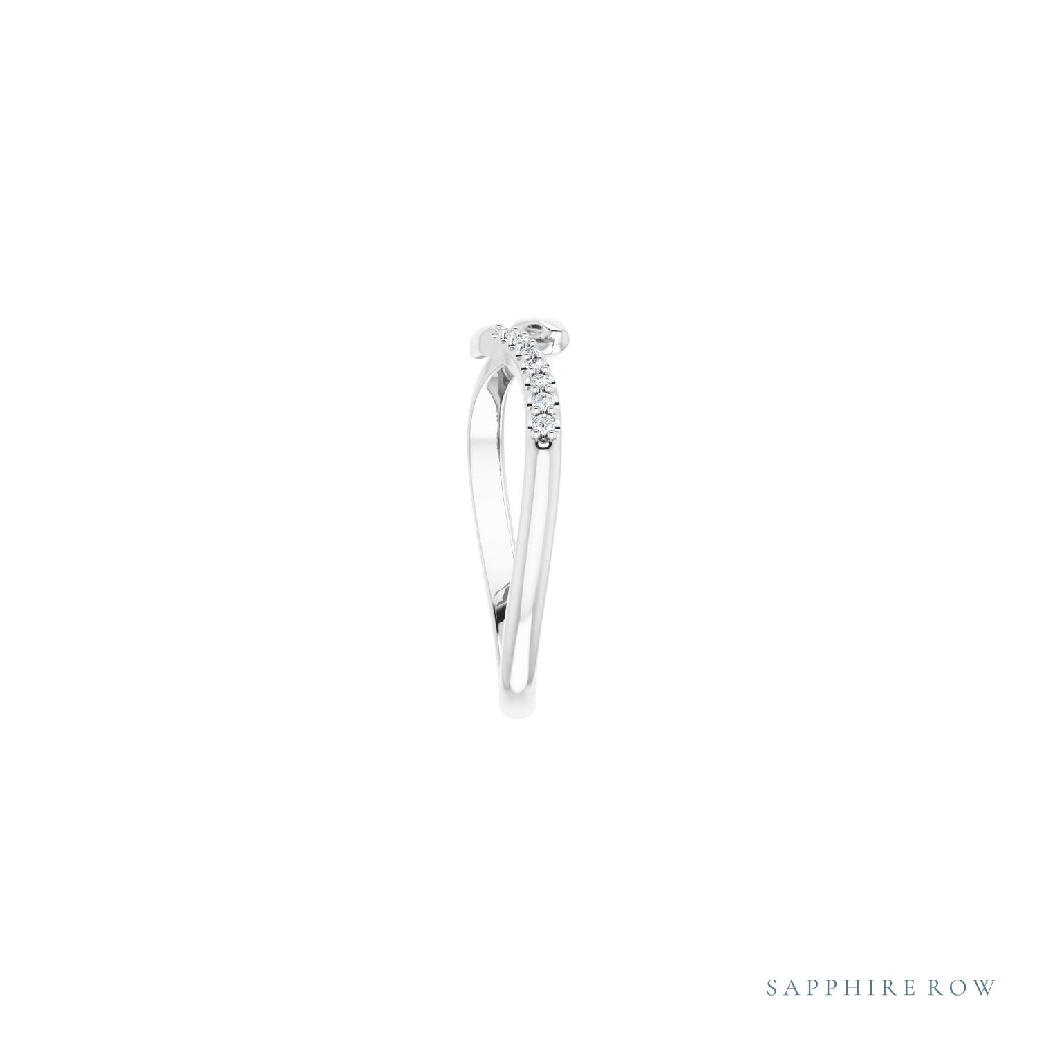 Sapphire Row Natural Diamond Pavé Snake Wrap Ring - 14K White Gold (view 4)
