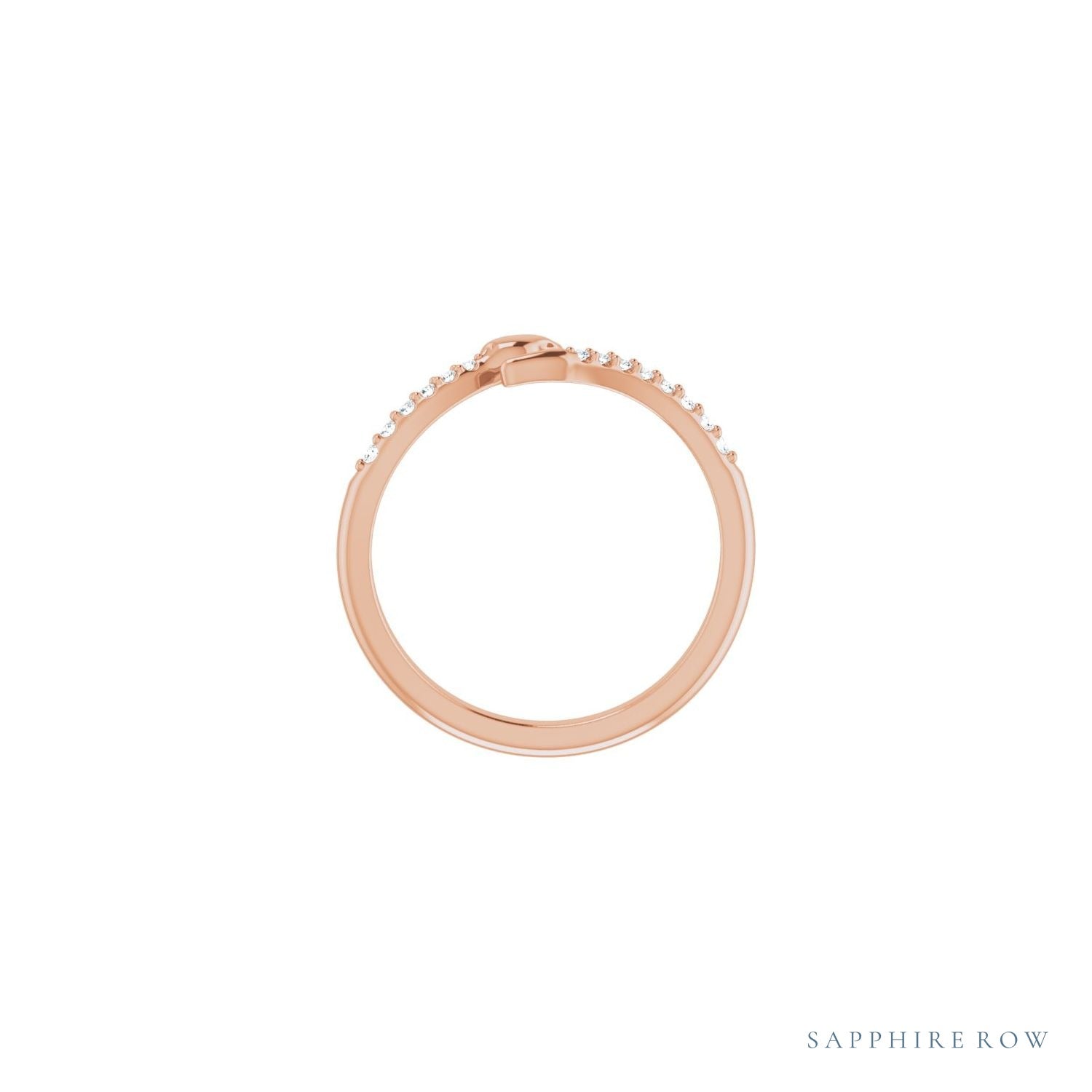 Sapphire Row Natural Diamond Pavé Snake Wrap Ring - 14K Rose Gold (view 2)