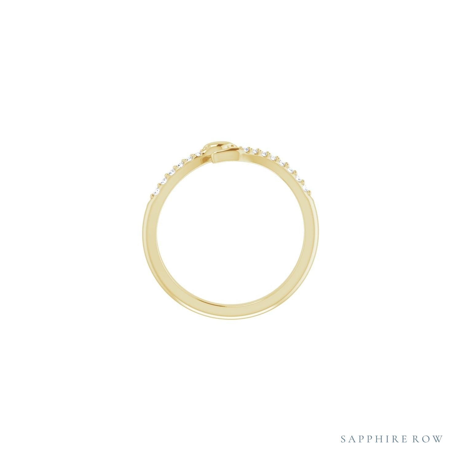 Sapphire Row Natural Diamond Pavé Snake Wrap Ring - 14K Yellow Gold (view 2)