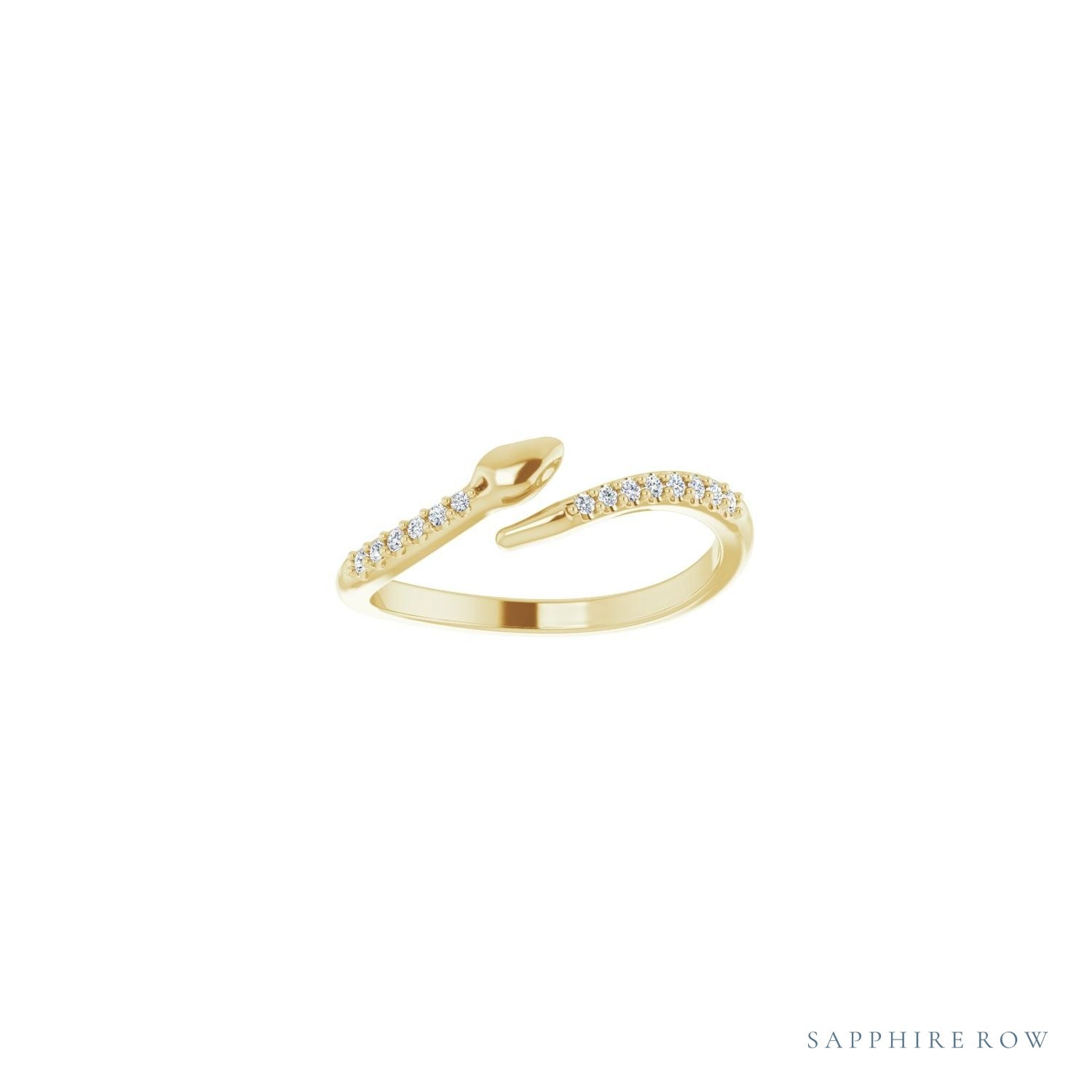 Sapphire Row Natural Diamond Pavé Snake Wrap Ring - 14K Yellow Gold (view 3)
