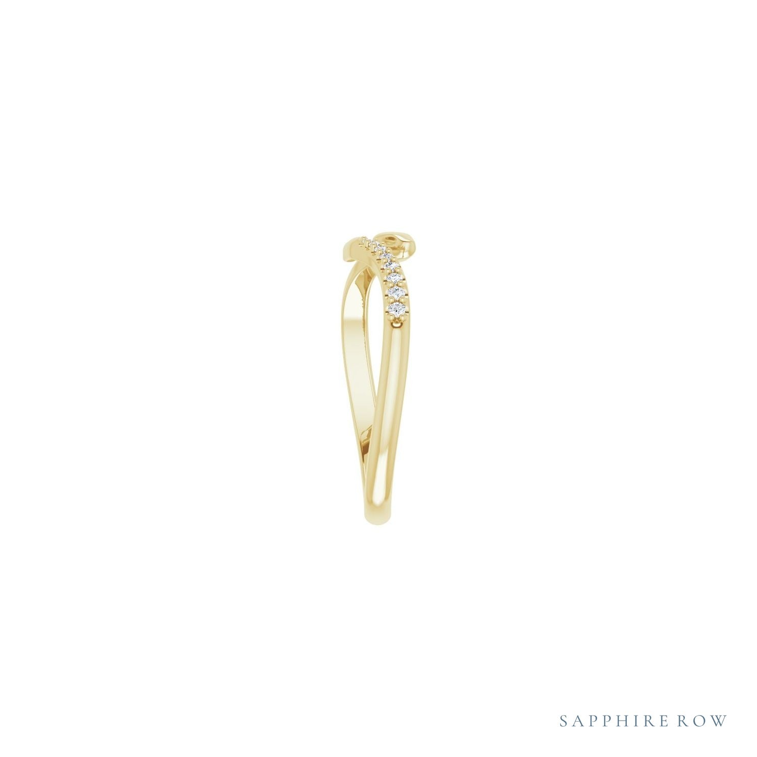 Sapphire Row Natural Diamond Pavé Snake Wrap Ring - 14K Yellow Gold (view 4)