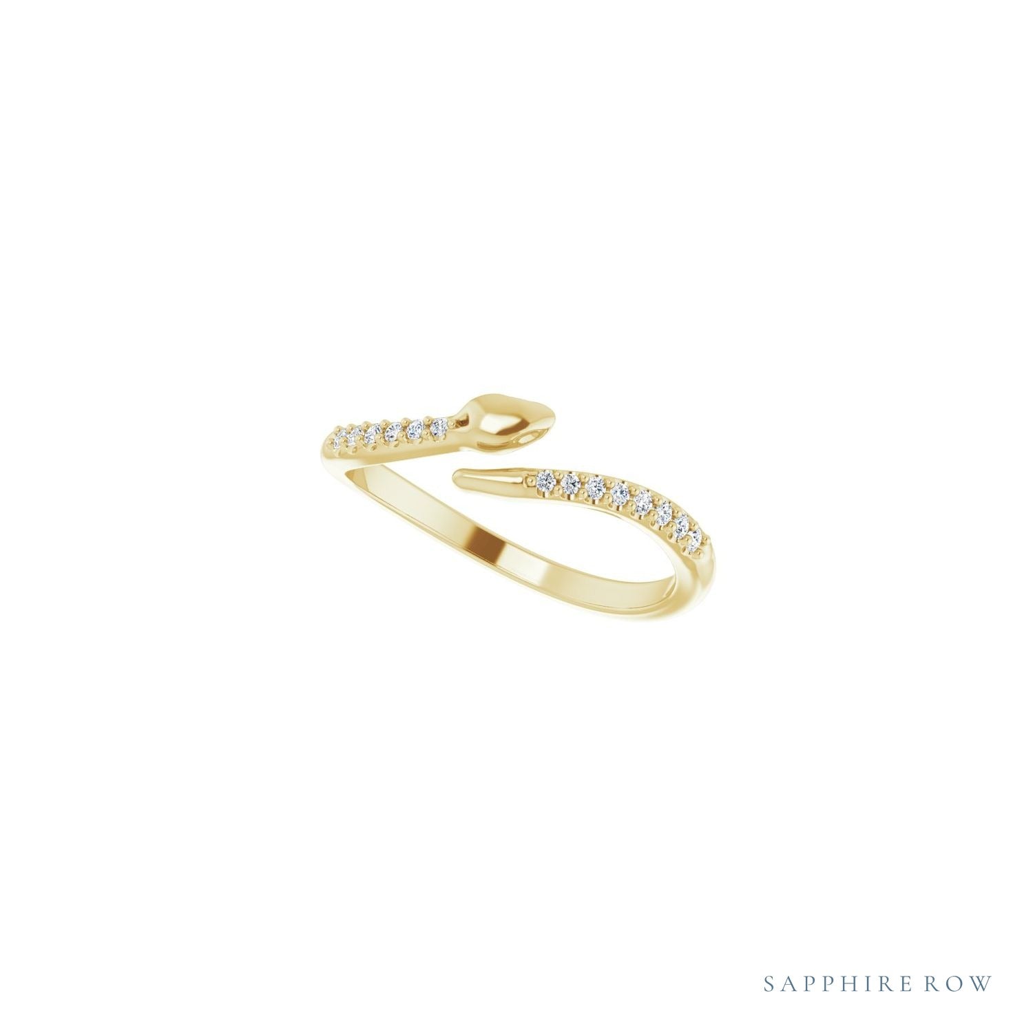 Sapphire Row Natural Diamond Pavé Snake Wrap Ring - 14K Yellow Gold (view 5)