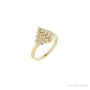 Sapphire Row Natural Diamond Bezel-Set Cluster Ring - 14K Yellow Gold