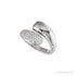 Sapphire Row Natural Diamond Pavé Dome Wrap Ring - 14K White Gold