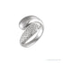 Sapphire Row Natural Diamond Pavé Dome Wrap Ring - 14K White Gold (view 2)
