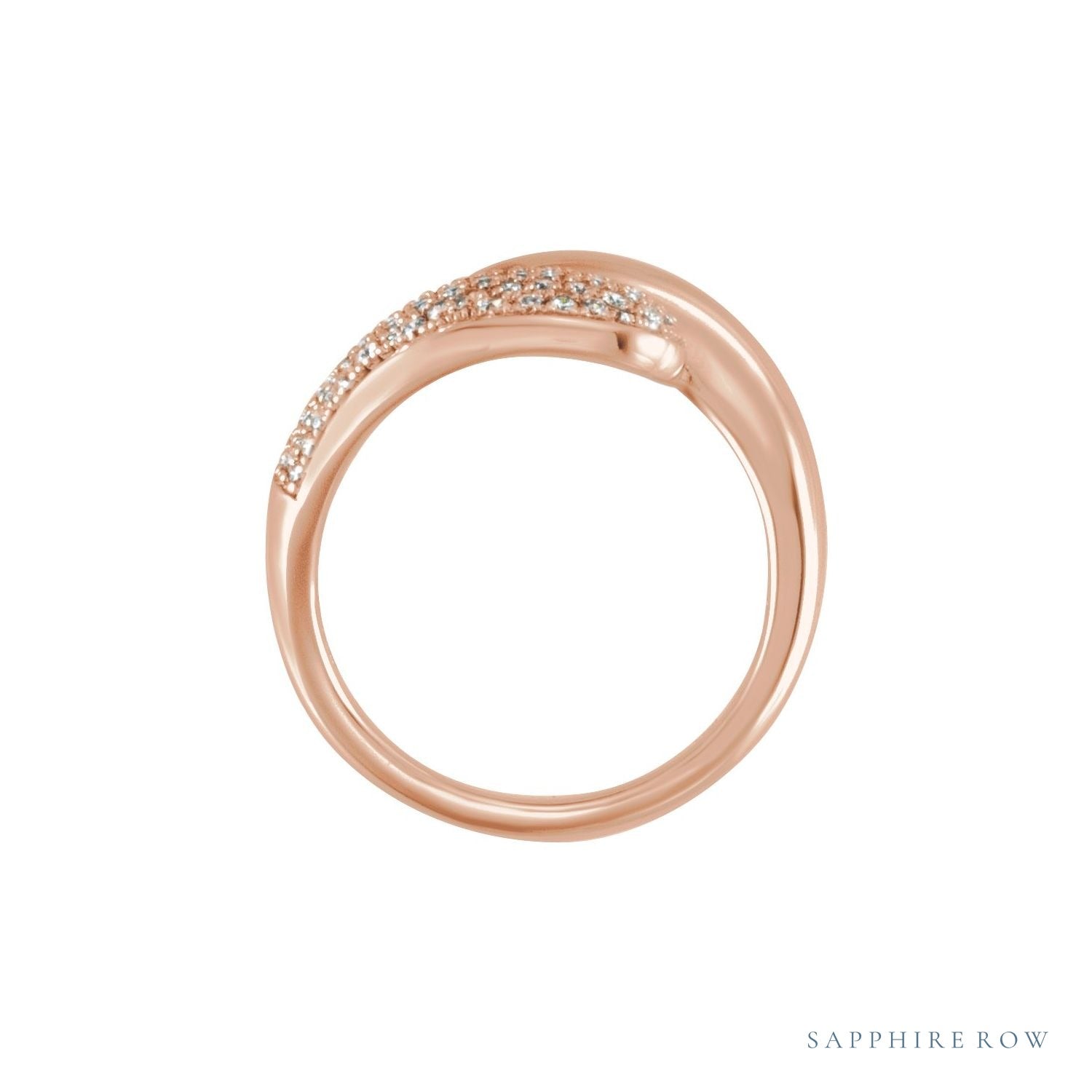 Sapphire Row Lab-Grown Diamond Pavé Dome Wrap Ring - 14K Rose Gold (view 3)