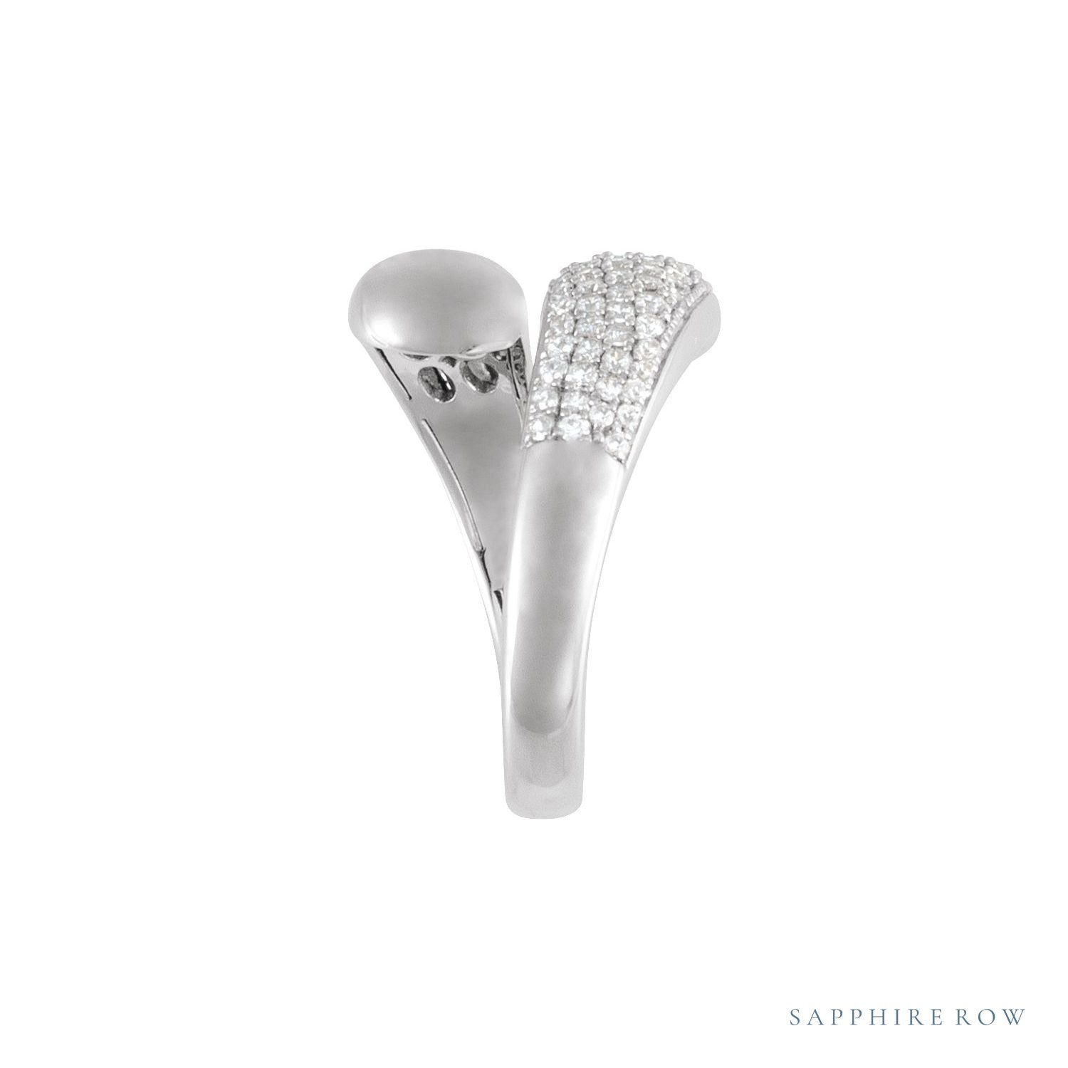 Sapphire Row Lab-Grown Diamond Pavé Dome Wrap Ring - 14K White Gold (view 4)