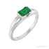 Sapphire Row Lab-Grown Emerald-Cut Gemstone Stacking Ring - Emerald, Platinum