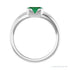 Sapphire Row Lab-Grown Emerald-Cut Gemstone Stacking Ring - Emerald, Platinum (view 2)