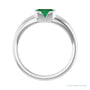 Sapphire Row Lab-Grown Emerald-Cut Gemstone Stacking Ring - Emerald, Platinum (view 2)