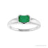 Sapphire Row Lab-Grown Emerald-Cut Gemstone Stacking Ring - Emerald, Platinum (view 3)