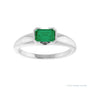 Sapphire Row Lab-Grown Emerald-Cut Gemstone Stacking Ring - Emerald, Platinum (view 3)