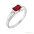 Sapphire Row Lab-Grown Emerald-Cut Gemstone Stacking Ring - Ruby, Platinum