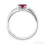 Sapphire Row Lab-Grown Emerald-Cut Gemstone Stacking Ring - Ruby, Platinum (view 2)