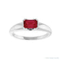 Sapphire Row Lab-Grown Emerald-Cut Gemstone Stacking Ring - Ruby, Platinum (view 3)