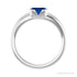 Sapphire Row Lab-Grown Emerald-Cut Gemstone Stacking Ring - Blue Sapphire, 14K White Gold (view 2)