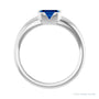 Sapphire Row Lab-Grown Emerald-Cut Gemstone Stacking Ring - Blue Sapphire, 14K White Gold (view 2)