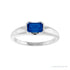 Sapphire Row Lab-Grown Emerald-Cut Gemstone Stacking Ring - Blue Sapphire, 14K White Gold (view 3)