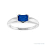 Sapphire Row Lab-Grown Emerald-Cut Gemstone Stacking Ring - Blue Sapphire, 14K White Gold (view 3)