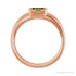 Sapphire Row Lab-Grown Emerald-Cut Gemstone Stacking Ring - Green Sapphire, 14K Rose Gold (view 2)