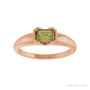 Sapphire Row Lab-Grown Emerald-Cut Gemstone Stacking Ring - Green Sapphire, 14K Rose Gold (view 3)