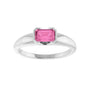 Sapphire Row Lab-Grown Emerald-Cut Gemstone Stacking Ring - Pink Sapphire, 14K White Gold (view 3)