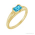 Sapphire Row Lab-Grown Emerald-Cut Gemstone Stacking Ring - Aqua Sapphire, 14K Yellow Gold