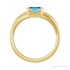 Sapphire Row Lab-Grown Emerald-Cut Gemstone Stacking Ring - Aqua Sapphire, 14K Yellow Gold (view 2)