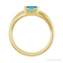 Sapphire Row Lab-Grown Emerald-Cut Gemstone Stacking Ring - Aqua Sapphire, 14K Yellow Gold (view 2)