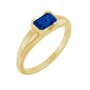 Sapphire Row Lab-Grown Emerald-Cut Gemstone Stacking Ring - Blue Sapphire, 14K Yellow Gold